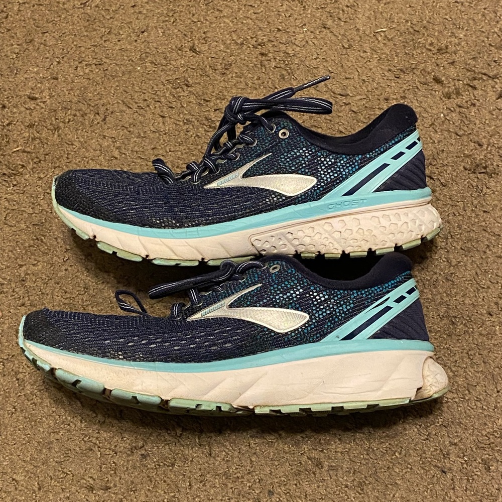 Womens Brooks Ghost 11 Green Blue‎ Teal Running Shoes Size 7